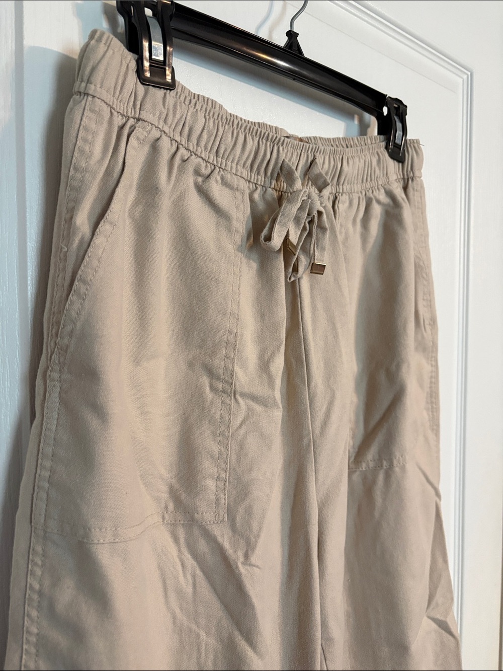 Ci Sono Light Beige linen Drawstring Pants - Picture 5 of 5